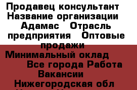 Продавец-консультант › Название организации ­ Адамас › Отрасль предприятия ­ Оптовые продажи › Минимальный оклад ­ 26 000 - Все города Работа » Вакансии   . Нижегородская обл.,Нижний Новгород г.